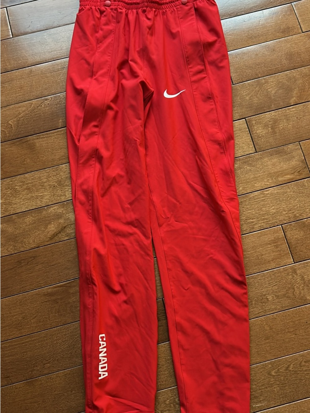 Nike Red Athletic Tear Away Pants with CANADA Logo